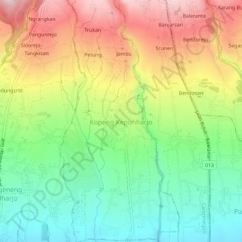 Kopeng topographic map, elevation, terrain
