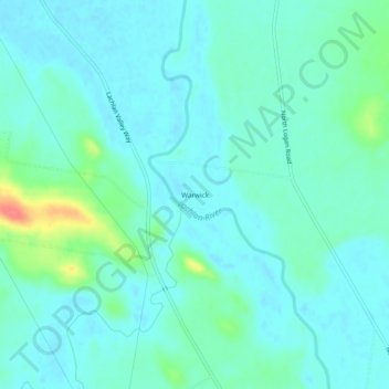 Warwick topographic map, elevation, terrain