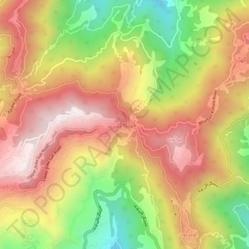Jhika Gali topographic map, elevation, terrain