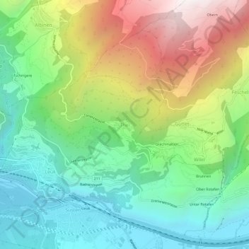 Thel topographic map, elevation, terrain