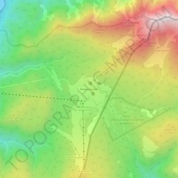 Winklmoosalm topographic map, elevation, terrain
