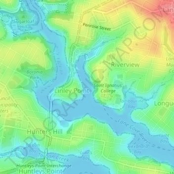 Burns Bay topographic map, elevation, terrain