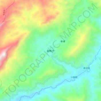 勐板乡 topographic map, elevation, terrain