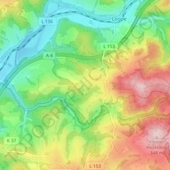 Rottland topographic map, elevation, terrain