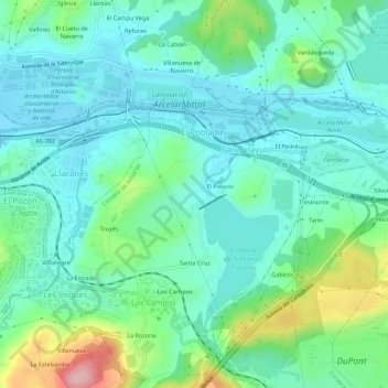 Overo topographic map, elevation, terrain