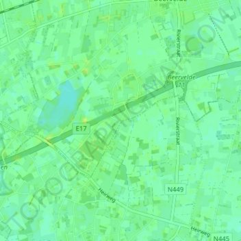 Klein-Gent topographic map, elevation, terrain