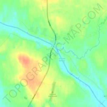 Vuotso topographic map, elevation, terrain