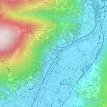 Carasso topographic map, elevation, terrain