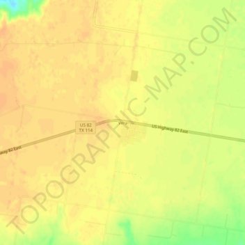 Vera topographic map, elevation, terrain