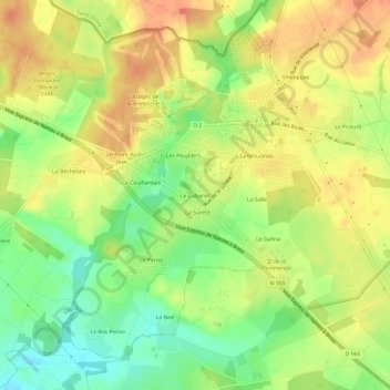 Le Cabanet topographic map, elevation, terrain