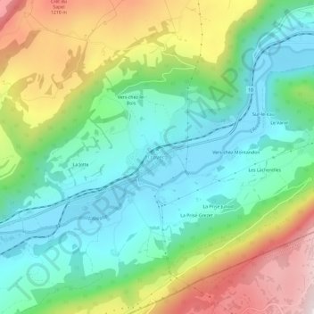 Travers topographic map, elevation, terrain