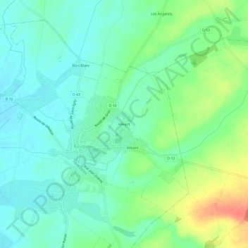 Alleant topographic map, elevation, terrain