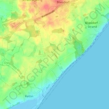 Brodau topographic map, elevation, terrain