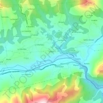 Serpiedo topographic map, elevation, terrain