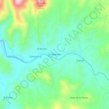 La Malinche topographic map, elevation, terrain