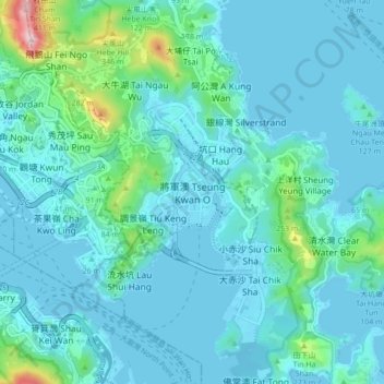 Tseung Kwan O topographic map, elevation, terrain