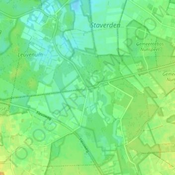 Staverden topographic map, elevation, terrain