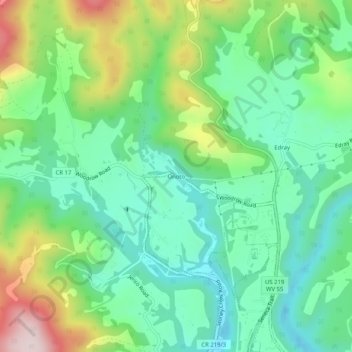 Onoto topographic map, elevation, terrain