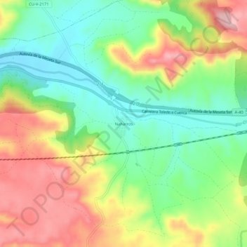 Naharros topographic map, elevation, terrain