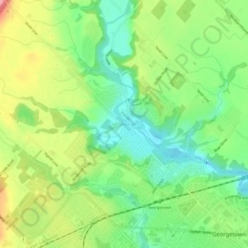 Glen Williams topographic map, elevation, terrain