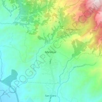 Miramar topographic map, elevation, terrain
