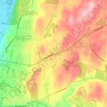Sycaway topographic map, elevation, terrain
