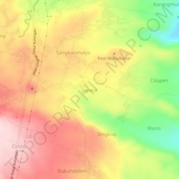Japara topographic map, elevation, terrain