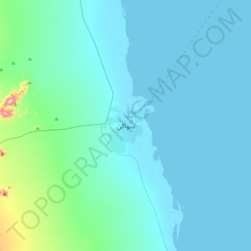 Sawakin topographic map, elevation, terrain