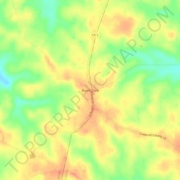 Burnt Corn topographic map, elevation, terrain