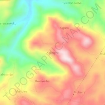 Kakworo topographic map, elevation, terrain