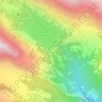 Lac de Tseuzier topographic map, elevation, terrain