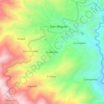 Guaboloma topographic map, elevation, terrain