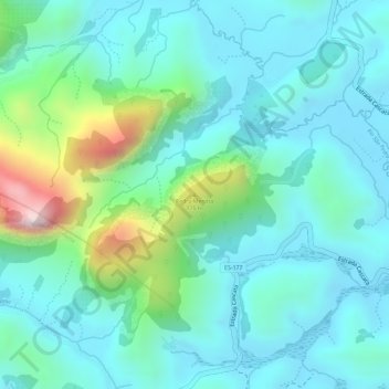 Pedra Menina topographic map, elevation, terrain