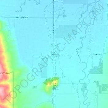 Freedom topographic map, elevation, terrain