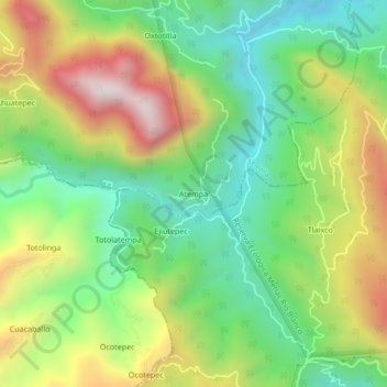 Atempa topographic map, elevation, terrain
