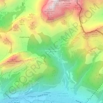 Chalets de Chevenne topographic map, elevation, terrain