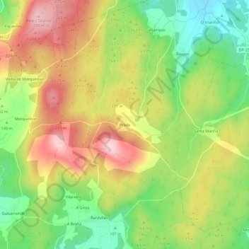 Prado topographic map, elevation, terrain