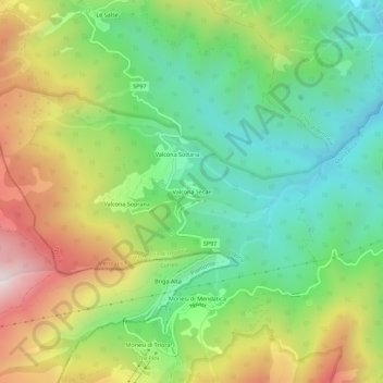 Valcona Secae topographic map, elevation, terrain