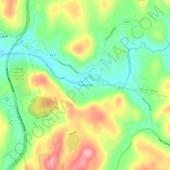 Mount Ross topographic map, elevation, terrain