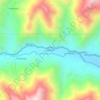 Canchan topographic map, elevation, terrain