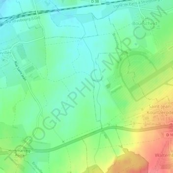 Grandviller topographic map, elevation, terrain