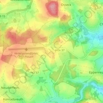 Pirk topographic map, elevation, terrain