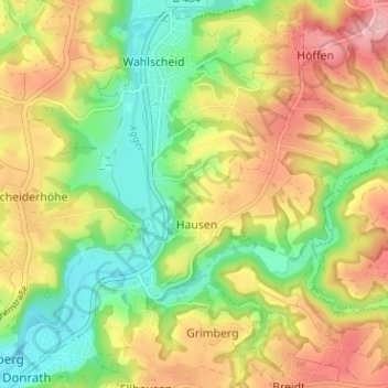 Jüchen topographic map, elevation, terrain