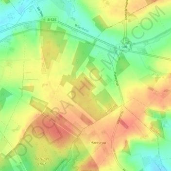 Harle topographic map, elevation, terrain