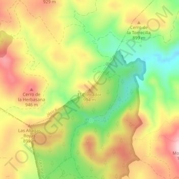 El Contador topographic map, elevation, terrain