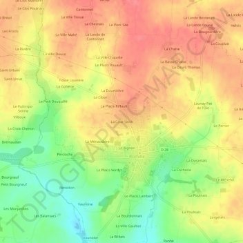 La Cour Sevin topographic map, elevation, terrain