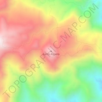 Cerro Aspero topographic map, elevation, terrain