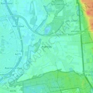 Asenray topographic map, elevation, terrain