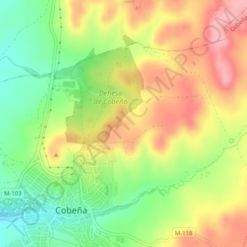 Alfalfar topographic map, elevation, terrain