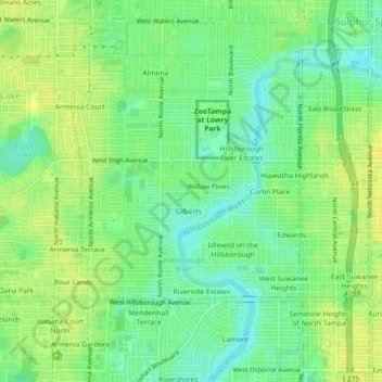 Riviera topographic map elevation - Thumbnail 